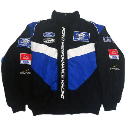 Race Car Jacket | Ford Vintage Racing Jacket Black | RetroRacingMerch